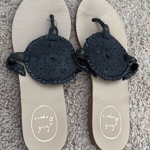 Jack Rogers Navy Leather Sandals